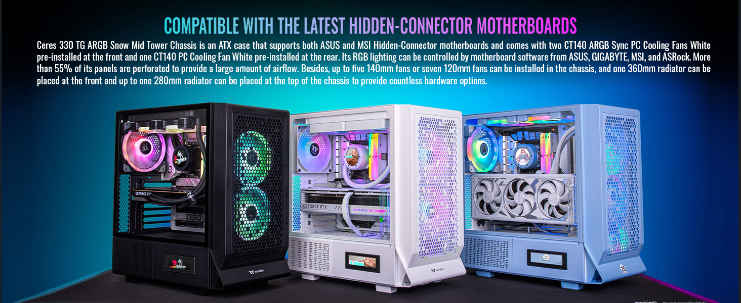 Thermaltake Ceres 330 TG ARGB Mid Tower E-ATX Case